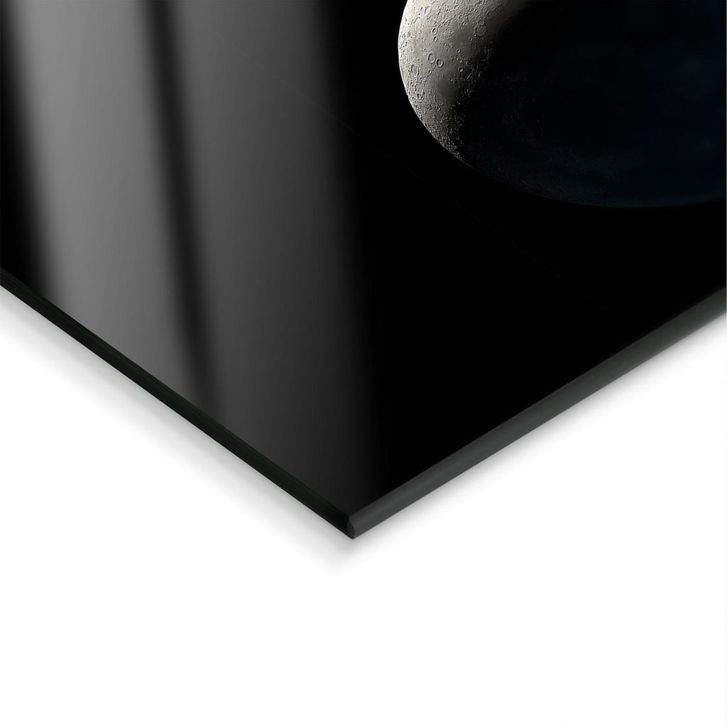 Üveg falikép, holdfázisok, 50x125 cm, fekete - cycle - butopêa